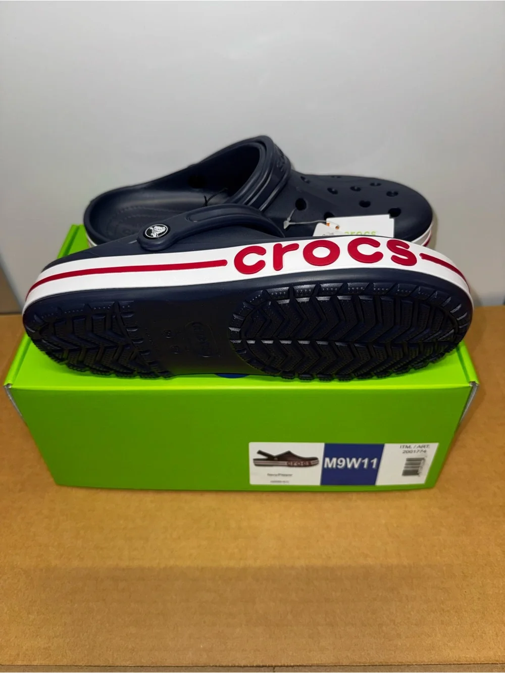 Crocs Bayaband M10-W12,  Color:Navy/Pepper , Slip-On Paisley Band 205089-4CC NWT